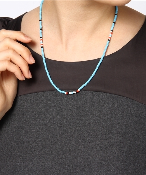 CIAOPANIC（チャオパニック）の「【Amina】　プリミティネックレス（ネックレス・レディース・ターコイズブルー/ホワイト/レッド/ブラック/ブルー・FREE）」の8枚目の写真