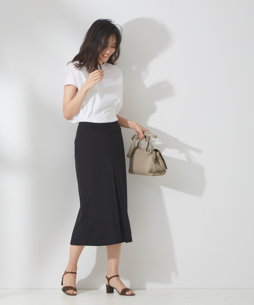 qualite（カリテ）の「ストレッチボックスプリーツパンツ