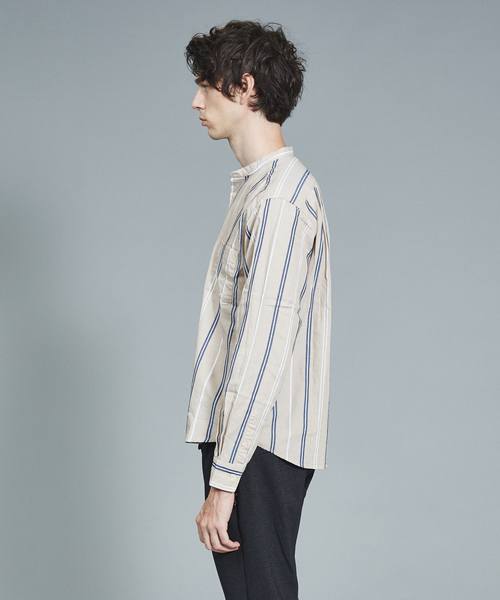 ABAHOUSE GRAY(アバハウスグレイ)の「【展開店舗限定】バンドカラーストライプシャツ(シャツ/ブラウス・メンズ・ホワイト/ベージュ/カーキ・46/48/50)」の13枚目の写真
