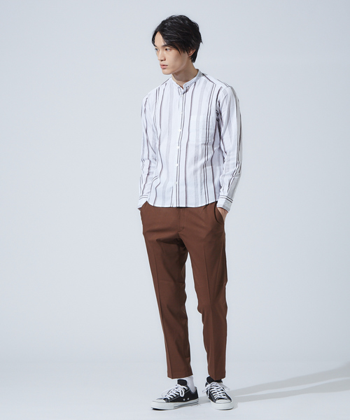 ABAHOUSE GRAY(アバハウスグレイ)の「【展開店舗限定】バンドカラーストライプシャツ(シャツ/ブラウス・メンズ・ホワイト/ベージュ/カーキ・46/48/50)」の11枚目の写真
