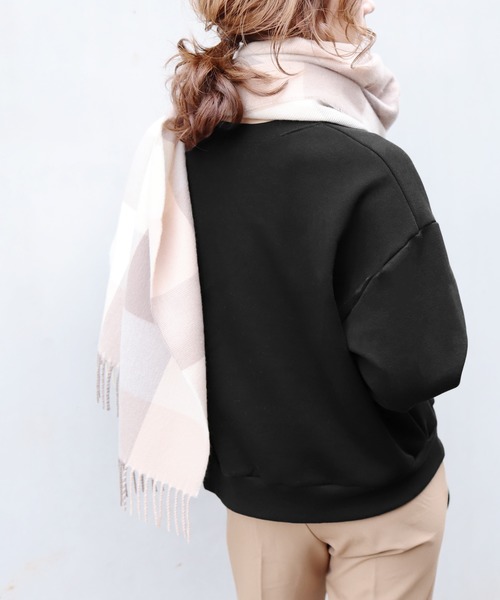 reca（レカ）の「ロングスリーブ裏起毛スシンプルウェット（スウェット・レディース・ブラック/モカ/ホワイト系その他/ブルー系その他・FREE）」の9枚目の写真