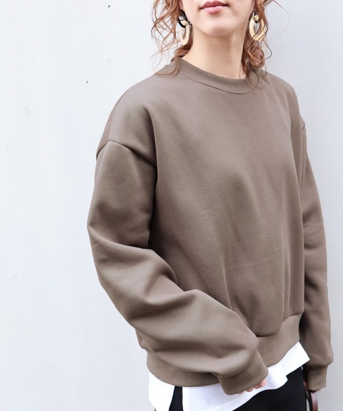 reca（レカ）の「ロングスリーブ裏起毛スシンプルウェット（スウェット・レディース・ブラック/モカ/ホワイト系その他/ブルー系その他・FREE）」の5枚目の写真