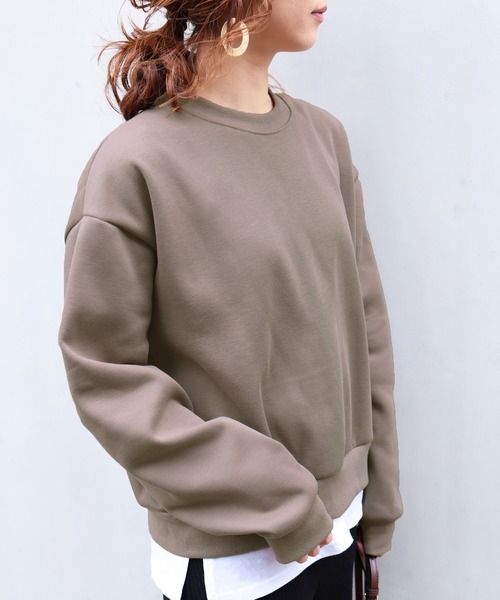 reca（レカ）の「ロングスリーブ裏起毛スシンプルウェット（スウェット・レディース・ブラック/モカ/ホワイト系その他/ブルー系その他・FREE）」の12枚目の写真