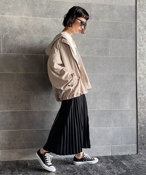 PAGEBOY（ページボーイ）の「スナップフードブルゾン（ブルゾン・レディース・ブラック/グレイッシュベージュ/サックスブルー/カーキ・FREE）」の21枚目の写真