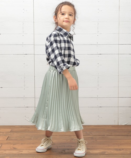 BAYFLOW（ベイフロー）の「[KIDS]サテンプリーツスカート（スカート・キッズ・モカ/ライトグリーン・MEDIUM/LARGE/XX-LARGE/X-LARGE）」の5枚目の写真