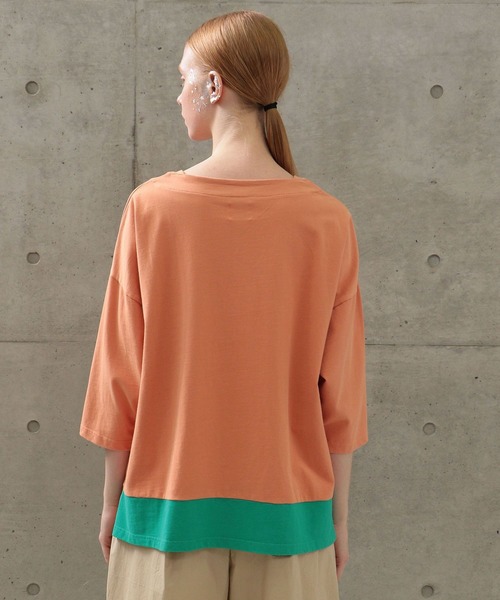 FRAPBOIS(フラボア)の「パウディーT カットソー(Tシャツ/カットソー・レディース・オレンジ系その他/ブラック/ホワイト・1/2)」の5枚目の写真