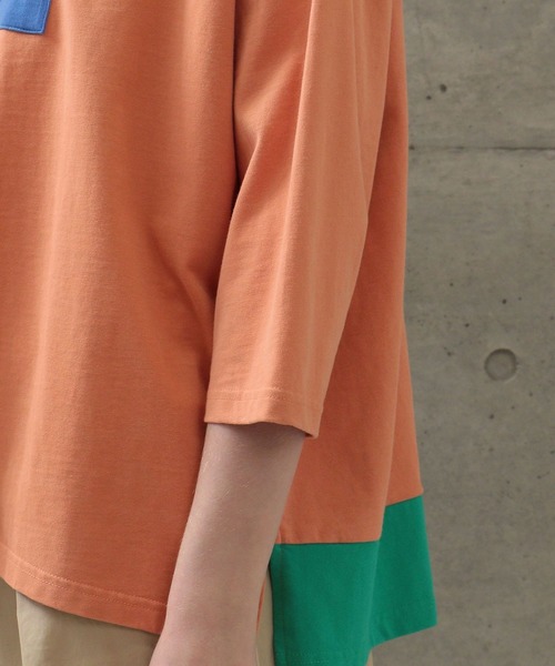 FRAPBOIS(フラボア)の「パウディーT カットソー(Tシャツ/カットソー・レディース・オレンジ系その他/ブラック/ホワイト・1/2)」の7枚目の写真