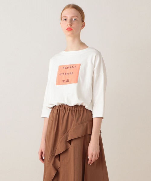 FRAPBOIS(フラボア)の「パウディーT カットソー(Tシャツ/カットソー・レディース・オレンジ系その他/ブラック/ホワイト・1/2)」の10枚目の写真