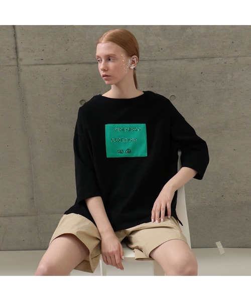 FRAPBOIS(フラボア)の「パウディーT カットソー(Tシャツ/カットソー・レディース・オレンジ系その他/ブラック/ホワイト・1/2)」の13枚目の写真