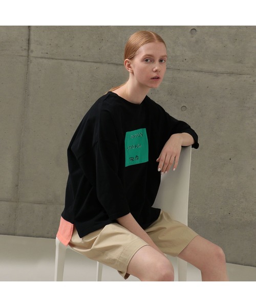 FRAPBOIS(フラボア)の「パウディーT カットソー(Tシャツ/カットソー・レディース・オレンジ系その他/ブラック/ホワイト・1/2)」の14枚目の写真