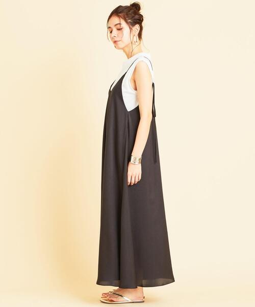 BEAUTY&YOUTH UNITED ARROWS（ビューティーアンドユースユナイテッドアローズ）の「BY∴ サテンキャミソールマキシワンピース -ウォッシャブル- ◆（ワンピース・レディース・ブラック/ダークブラウン・M/S）」の12枚目の写真