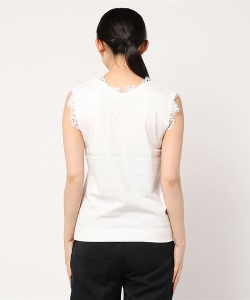 PUAL CE CIN(ピュアルセシン)の「レースノースリーブ(Tシャツ/カットソー・レディース・ブラック/オフホワイト/ライトベージュ・FREE)」の20枚目の写真