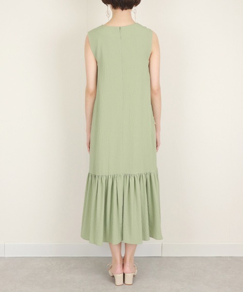 RANDA(ランダ)の「サイドリボンギャザーワンピース(ワンピース・レディース・ホワイト/グリーン/チェック・FREE)」の5枚目の写真