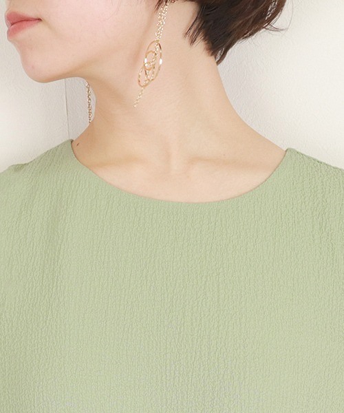 RANDA(ランダ)の「サイドリボンギャザーワンピース(ワンピース・レディース・ホワイト/グリーン/チェック・FREE)」の6枚目の写真