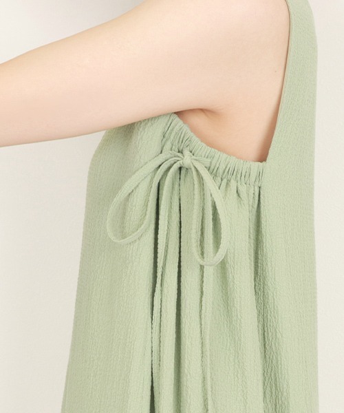 RANDA(ランダ)の「サイドリボンギャザーワンピース(ワンピース・レディース・ホワイト/グリーン/チェック・FREE)」の7枚目の写真