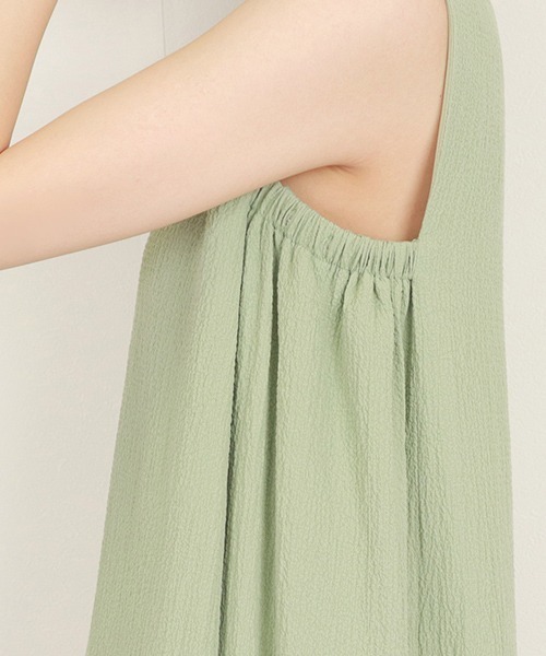 RANDA(ランダ)の「サイドリボンギャザーワンピース(ワンピース・レディース・ホワイト/グリーン/チェック・FREE)」の8枚目の写真