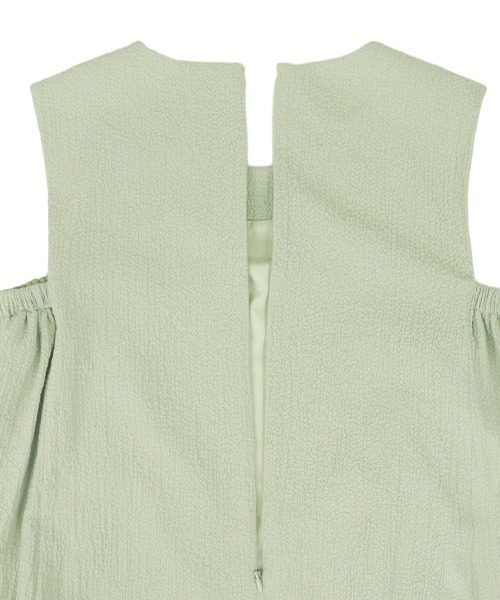 RANDA(ランダ)の「サイドリボンギャザーワンピース(ワンピース・レディース・ホワイト/グリーン/チェック・FREE)」の9枚目の写真