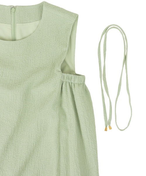 RANDA(ランダ)の「サイドリボンギャザーワンピース(ワンピース・レディース・ホワイト/グリーン/チェック・FREE)」の11枚目の写真