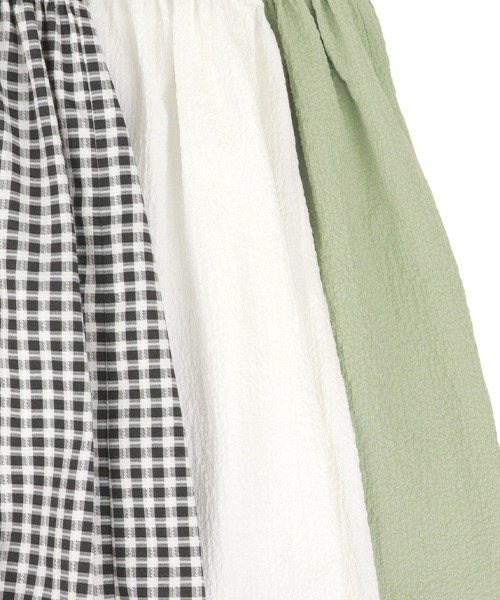 RANDA(ランダ)の「サイドリボンギャザーワンピース(ワンピース・レディース・ホワイト/グリーン/チェック・FREE)」の12枚目の写真