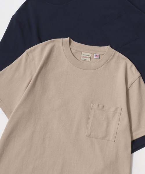 Goodwear（グッドウェア）の「Goodwear/グッドウェア USAコットン 無地 ポケット クルーネック 半袖Tシャツ/レディース メンズ（Tシャツ/カットソー・メンズ・ホワイト/ブラック/ベージュ/ブラウン/カーキ/グリーン/グレイッシュベージュ/グレー/ダークグリーン/グレイッシュブルー/ネイビー/チャコール/ライトピンク・M/L/XL）」の7枚目の写真