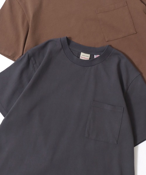 Goodwear（グッドウェア）の「Goodwear/グッドウェア USAコットン 無地 ポケット クルーネック 半袖Tシャツ/レディース メンズ（Tシャツ/カットソー・メンズ・ホワイト/ブラック/ベージュ/ブラウン/カーキ/グリーン/グレイッシュベージュ/グレー/ダークグリーン/グレイッシュブルー/ネイビー/チャコール/ライトピンク/チャコールグレー・M/L/XL）」の3枚目の写真