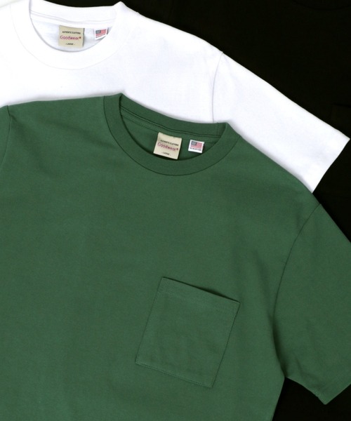 Goodwear（グッドウェア）の「Goodwear/グッドウェア USAコットン 無地 ポケット クルーネック 半袖Tシャツ/レディース メンズ（Tシャツ/カットソー・メンズ・ホワイト/ブラック/ベージュ/ブラウン/カーキ/グリーン/グレイッシュベージュ/グレー/ダークグリーン/グレイッシュブルー/ネイビー/チャコール/ライトピンク・M/L/XL）」の10枚目の写真