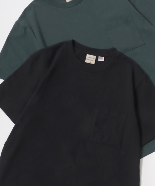 Goodwear（グッドウェア）の「Goodwear/グッドウェア USAコットン 無地 ポケット クルーネック 半袖Tシャツ/レディース メンズ（Tシャツ/カットソー・メンズ・ホワイト/ブラック/ベージュ/ブラウン/カーキ/グリーン/グレイッシュベージュ/グレー/ダークグリーン/グレイッシュブルー/ネイビー/チャコール/ライトピンク・M/L/XL）」の2枚目の写真