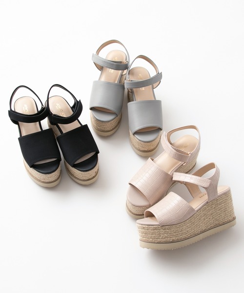 one after another NICE CLAUP（ワンアフターアナザーナイスクラップ）の「ジュート厚底サンダル（サンダル・レディース・ブラック/ブルーグレー/ピンクベージュ・SMALL/MEDIUM/LARGE）」の4枚目の写真