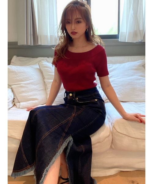 RESEXXY（リゼクシー）の「バイカラーステッチデニムスカート（デニムスカート・レディース・オフホワイト/インディゴブルー・SMALL/MEDIUM）」の18枚目の写真