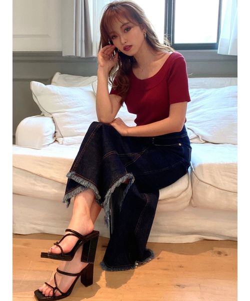 RESEXXY（リゼクシー）の「バイカラーステッチデニムスカート（デニムスカート・レディース・オフホワイト/インディゴブルー・SMALL/MEDIUM）」の20枚目の写真