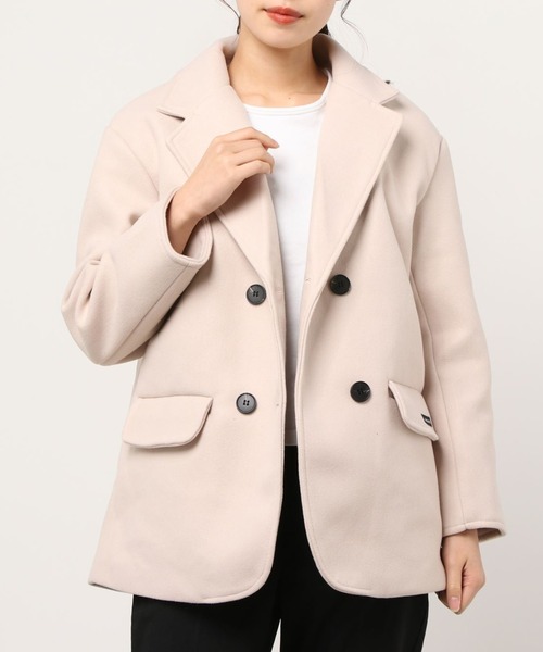 emi+(エミプラス)の「BIGシルエット チェック柄テーラージャケット(チェスターコート・レディース・ブラック/ブラウン/ダークブラウン/ベージュ/アイボリー・S/M/L)」の2枚目の写真