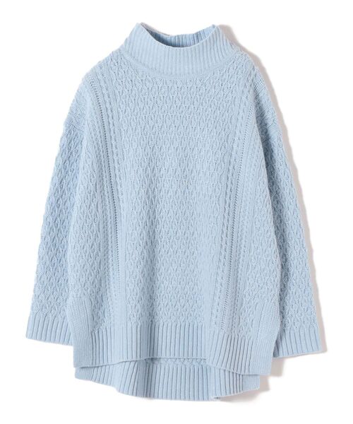 SHIPS（シップス）の「ウィンターケーブルハイネックプルオーバー（ニット/セーター・レディース・ライトブルー/ベージュ/オフホワイト/ダークグレー・ONE SIZE）」の7枚目の写真