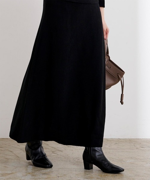 UR'S（ユアーズ）の「ﾄﾞﾙﾏﾝﾆｯﾄ×ｽｶｰﾄｾｯﾄｱｯﾌﾟ（セットアップ・レディース・ブラック/グレイッシュベージュ・S/M/L）」の20枚目の写真