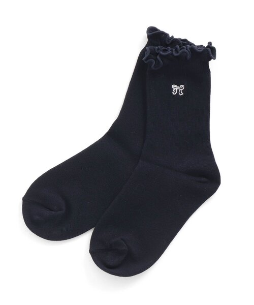 apres les cours（アプレレクール）の「ワンポイントロゴ ソックス_春_アプレレクールマシェリ（ソックス/靴下・キッズ・アイボリー/ネイビー/ラベンダー/ピンク・15 /12/18/21）」の3枚目の写真