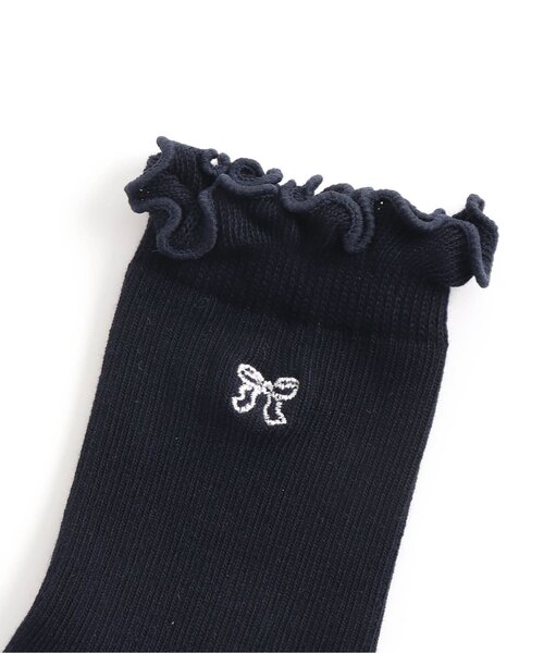apres les cours（アプレレクール）の「ワンポイントロゴ ソックス_春_アプレレクールマシェリ（ソックス/靴下・キッズ・アイボリー/ネイビー/ラベンダー/ピンク・15 /12/18/21）」の7枚目の写真