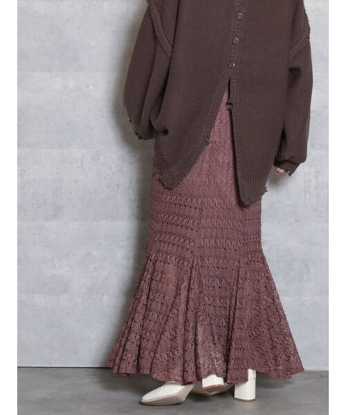 dazzlin(ダズリン)の「レースロングマーメイドスカート(スカート・レディース・ブラック/ブラウン/アイボリー/ブルー/モカ・FREE)」の1枚目の写真