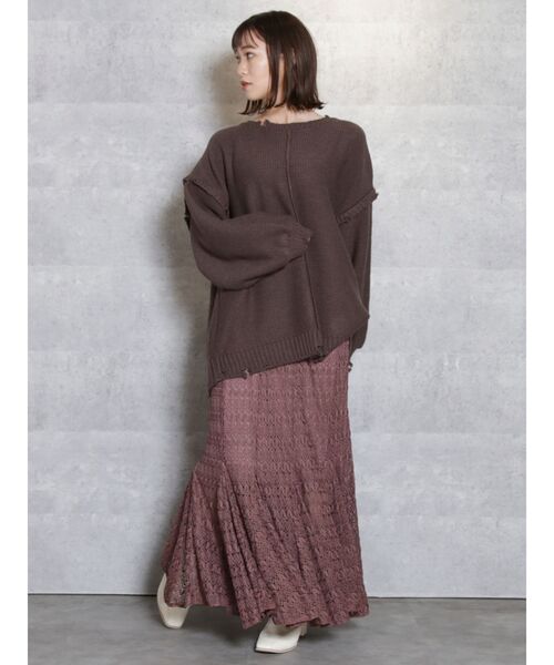 dazzlin(ダズリン)の「レースロングマーメイドスカート(スカート・レディース・ブラック/ブラウン/アイボリー/ブルー/モカ・FREE)」の6枚目の写真