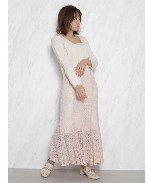 dazzlin(ダズリン)の「レースロングマーメイドスカート(スカート・レディース・ブラック/ブラウン/アイボリー/ブルー/モカ・FREE)」の12枚目の写真