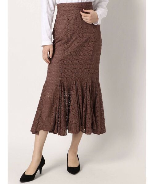 dazzlin(ダズリン)の「レースロングマーメイドスカート(スカート・レディース・ブラック/ブラウン/アイボリー/ブルー/モカ・FREE)」の13枚目の写真