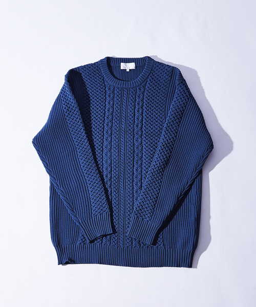 ABAHOUSE（アバハウス）の「クルーネック アランニット（ニット/セーター・メンズ・ブラック/オフホワイト/グレイッシュベージュ/グレイッシュブルー・46/44/48）」の21枚目の写真