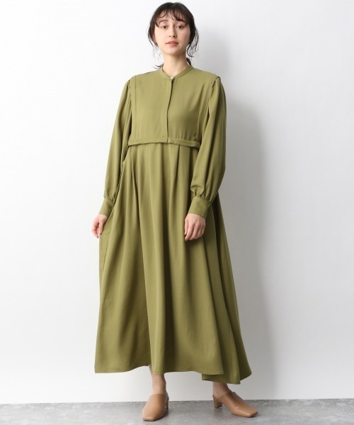 A part by(アパートバイ)の「RyNyレイヤードフウワンピース 931715(ワンピース・レディース・オフホワイト/チャコールグレー/ベージュ/グリーン系その他4・FREE)」の9枚目の写真