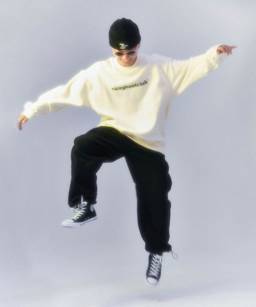 NICE GHOST CLUB(ナイスゴーストクラブ)の「【nice ghost club/ナイス ゴースト クラブ】TYPO LOGO SWEATSHIRTS/韓国ブランド タイポロゴ MTM スウェットシャツ トレーナー(スウェット・レディース・ブラック/アイボリー・L)」の18枚目の写真