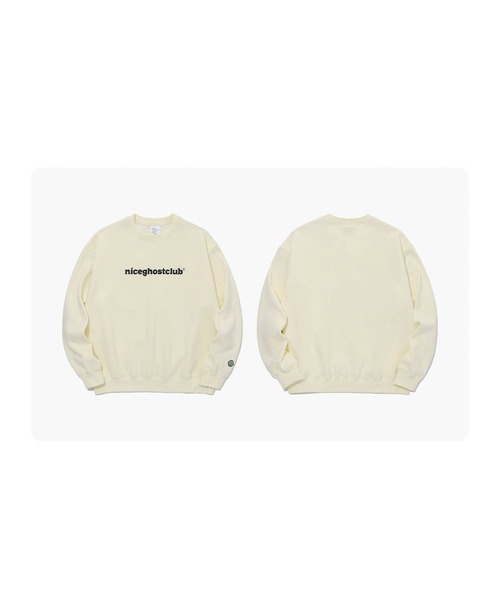 NICE GHOST CLUB(ナイスゴーストクラブ)の「【nice ghost club/ナイス ゴースト クラブ】TYPO LOGO SWEATSHIRTS/韓国ブランド タイポロゴ MTM スウェットシャツ トレーナー(スウェット・レディース・ブラック/アイボリー・L)」の12枚目の写真