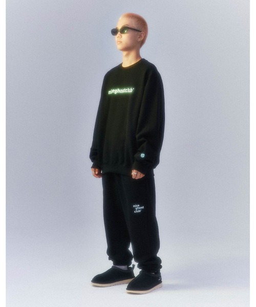 NICE GHOST CLUB(ナイスゴーストクラブ)の「【nice ghost club/ナイス ゴースト クラブ】TYPO LOGO SWEATSHIRTS/韓国ブランド タイポロゴ MTM スウェットシャツ トレーナー(スウェット・レディース・ブラック/アイボリー・L)」の17枚目の写真