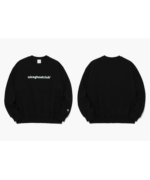 NICE GHOST CLUB(ナイスゴーストクラブ)の「【nice ghost club/ナイス ゴースト クラブ】TYPO LOGO SWEATSHIRTS/韓国ブランド タイポロゴ MTM スウェットシャツ トレーナー(スウェット・レディース・ブラック/アイボリー・L)」の11枚目の写真