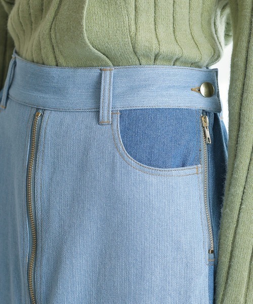 Bou Jeloud(ブージュルード)の「フロントZIPデニムパンツ(デニムパンツ・レディース・サックスブルー/インディゴブルー/ナチュラル/ブルー・38/TL)」の15枚目の写真