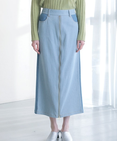 Bou Jeloud(ブージュルード)の「フロントZIPデニムパンツ(デニムパンツ・レディース・サックスブルー/インディゴブルー/ナチュラル/ブルー・38/TL)」の19枚目の写真