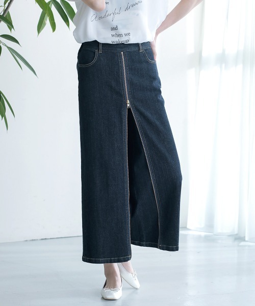 Bou Jeloud(ブージュルード)の「フロントZIPデニムパンツ(デニムパンツ・レディース・サックスブルー/インディゴブルー/ナチュラル/ブルー・38/TL)」の9枚目の写真