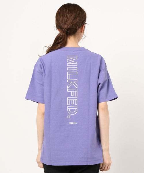 MILKFED.（ミルクフェド）の「MILKFED x CHAMPION SS TEE BAR（Tシャツ/カットソー・レディース・ホワイト/ブラック/ベージュ/パープル/ネイビー/ブラウン・ONE SIZE）」の6枚目の写真