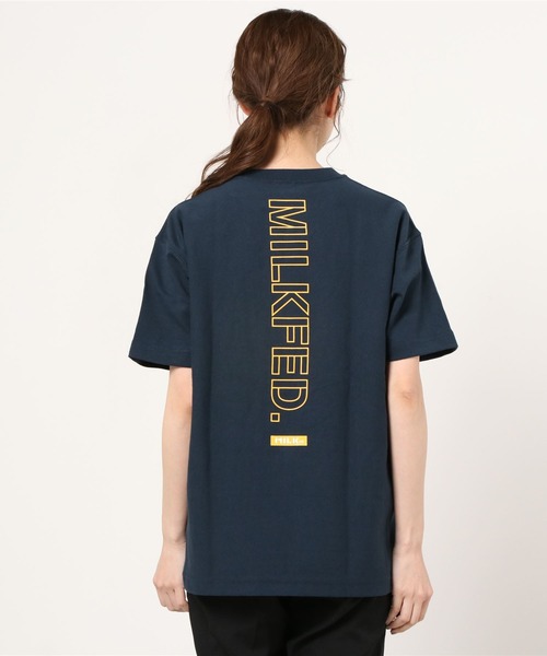 MILKFED.（ミルクフェド）の「MILKFED x CHAMPION SS TEE BAR（Tシャツ/カットソー・レディース・ホワイト/ブラック/ベージュ/パープル/ネイビー/ブラウン・ONE SIZE）」の5枚目の写真